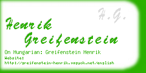 henrik greifenstein business card